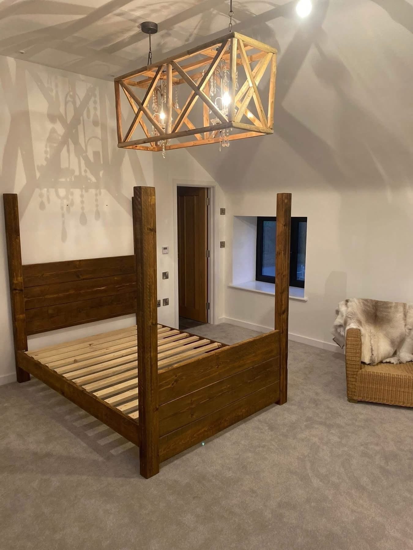 Chunky Four Poster Bed | Handmade Rustic Wooden Bed