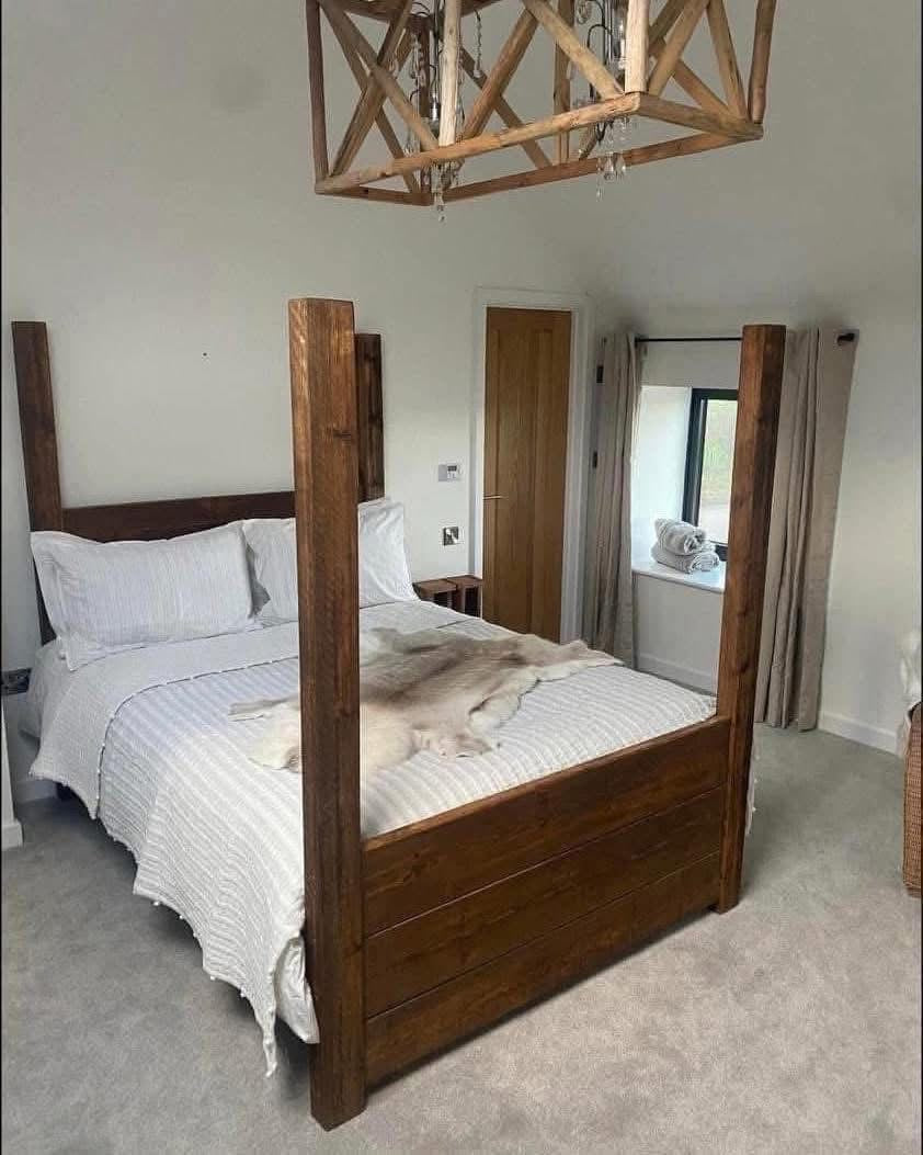 Chunky Four Poster Bed | Handmade Rustic Wooden Bed