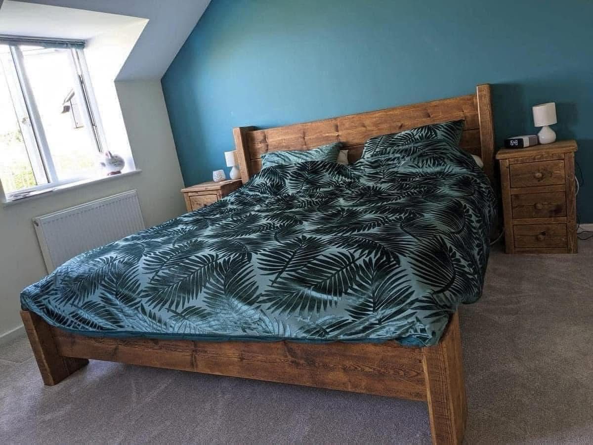 The Duke Bed extra chunky handmade rustic wooden bed
